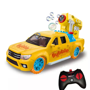 ماشین کنترلی شارژی حباب ساز زرد Remote Control Bubble Toy Car 2.4G -اسباب بازی